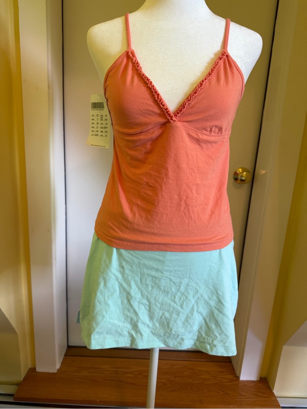 Coral Spaghetti Strap Tank Top